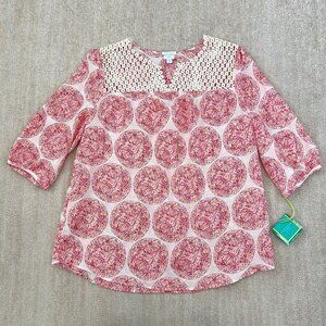 NWT Calypso St. Barth For Target 100% Silk Tunic Blouse Top XL